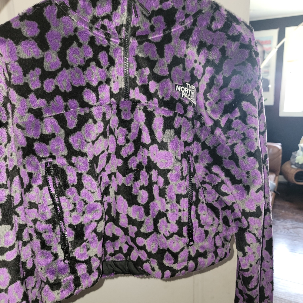 The North Face Purple and Black Teddy Jacket